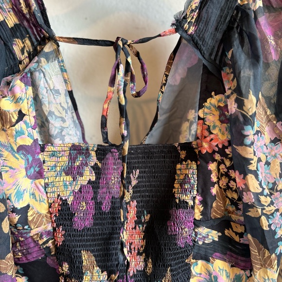 FP Intimately Floral Print Black Noir long sleeve Bodysuit Size S - Picture 11 of 12